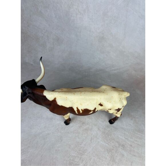 Vintage Breyer Chestnut Pinto Longhorn Bull - Picture 10 of 13